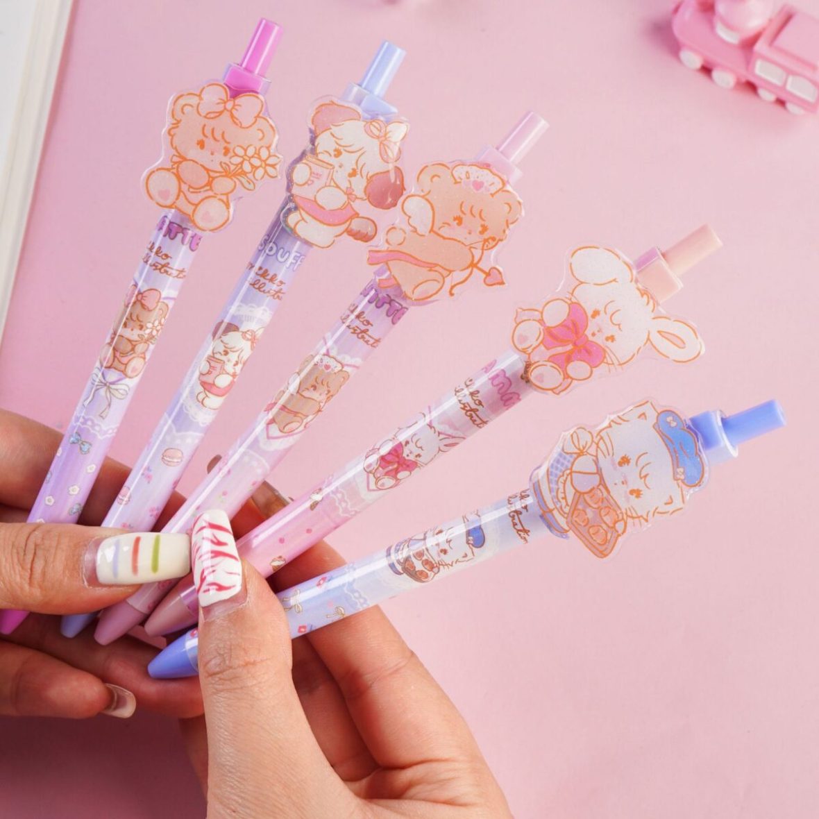 MIKKO-Sticker-Adorned-Retractable-Gel-Pen-5-Pack-Set-4